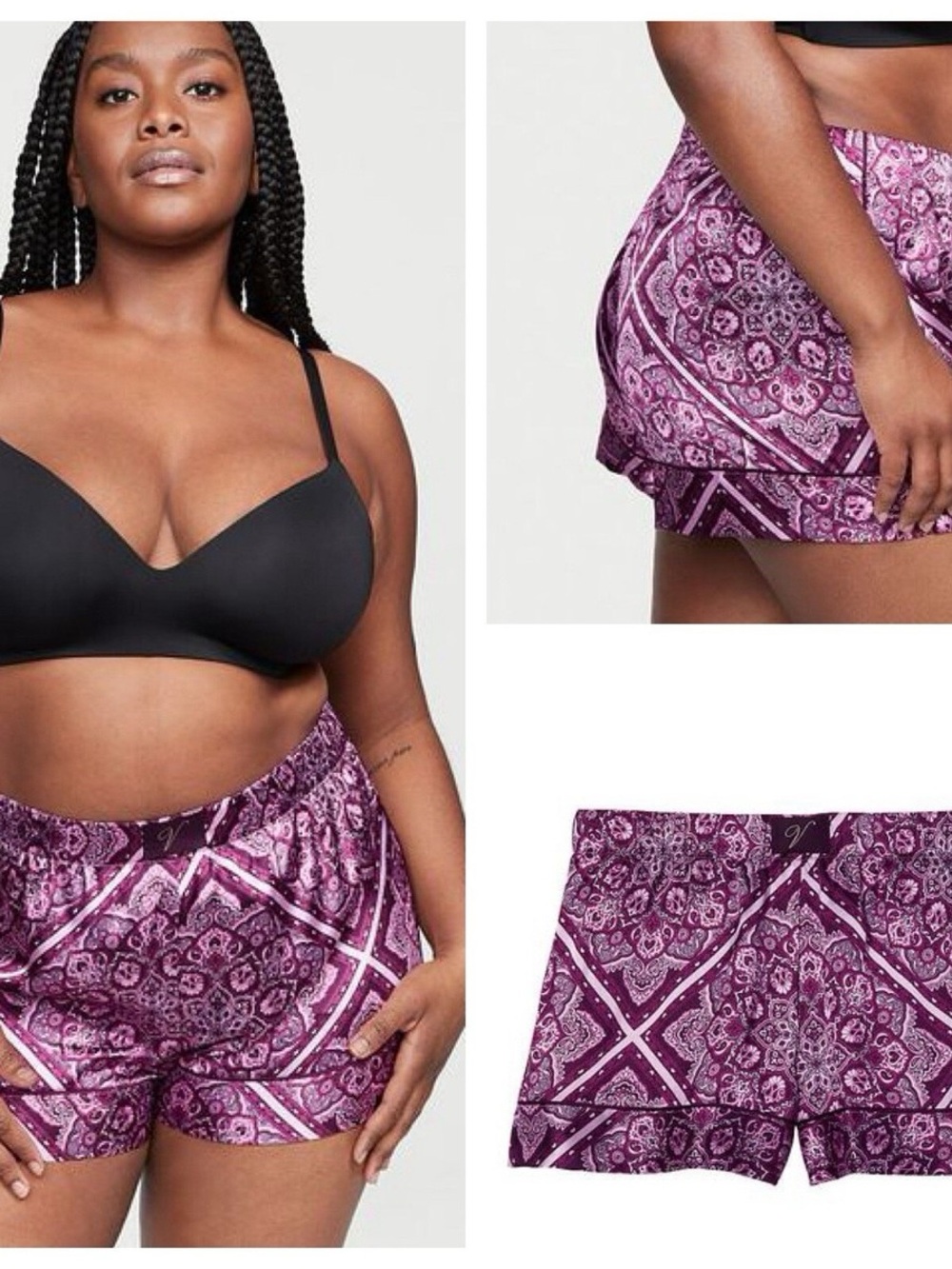 Victoria's Secret Purple Paisley Bike Shorts
